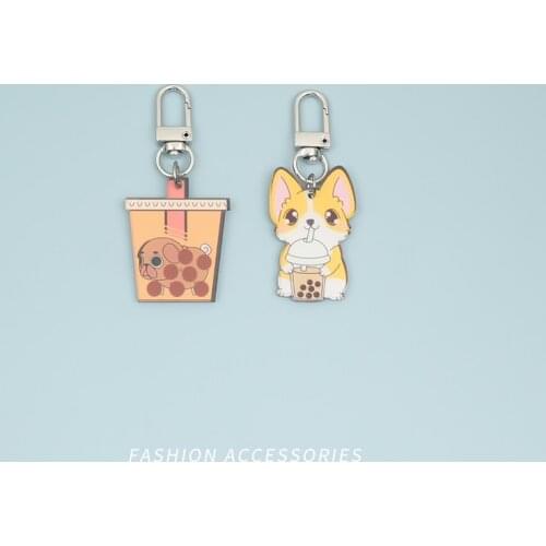 Cartoon Bear Keychain Cute Small Dog Animal Keyring Charm Bag Airpods Pendant Fashion Metal Car Key Chains Trinket Couple Gift