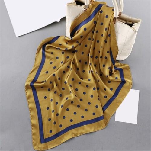 New Womens Silk Scarves Fashionable And Simple Silk Scarves Hit Color Wild Small Silk Scarf Printed Small Squares 2021