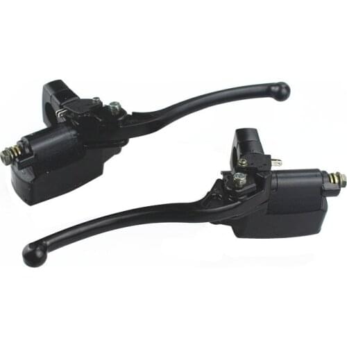 Pair Motorcycle Aluminum 7/8'' 22mm Left Right Brake Clutch Lever Master Cylinder Hydraulic Pump For Yamaha Suzuki Kawasaki