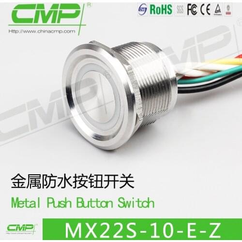 Piezoelectric switch IP68 Piezoelectric switch Metal Shell 22mm Push Button Switch Momentary Latching