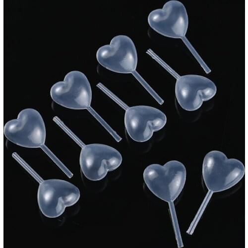 50pcs/Set 4ML Plastic Pipettes Heart Shaped Squeeze Transfer Oils Pipettes Transparent Eye Droppers DIY Supplies