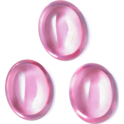Size 4x6~9x11mm Oval Shape Pink Cabochon Synthetic Cubic Zirconia