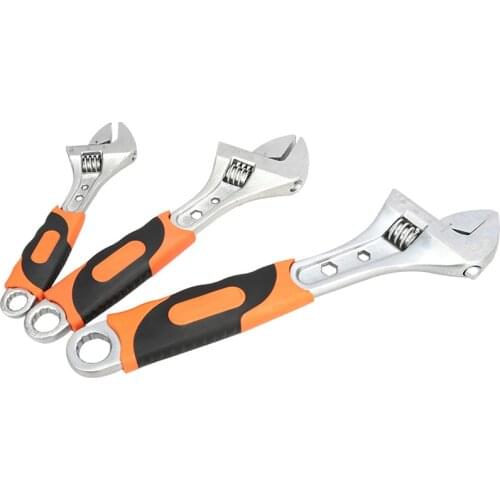 Adjustable Wrench Stainless Steel Universal Spanner Bathroom Wrench End Wrench Car Repair Tool Wrench Tool Nickel-plated Steel