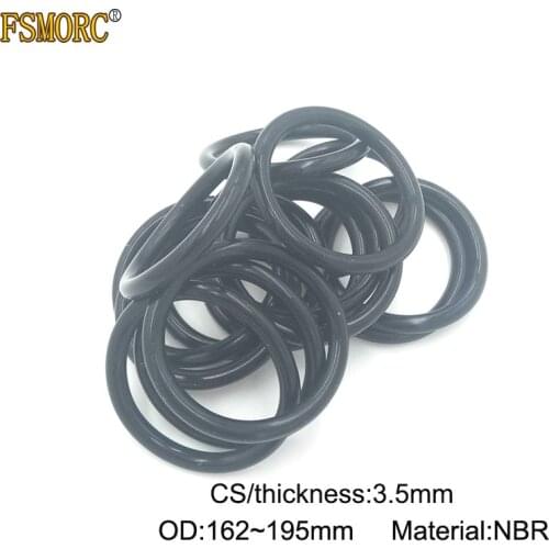 20pcs OD 162 165 167 170 172 175 177 180 182 185 187 190 192 195mm*3.5mm Thickness CS NBR o ring seal Rubber Gasket Mechanical