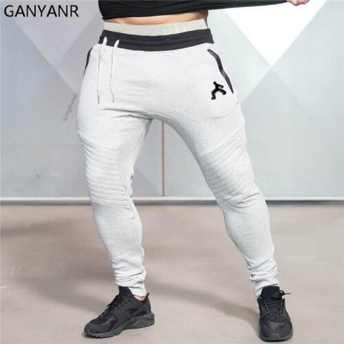 GANYANR Running Pants Men Sports Leggings Basketball Training Fitness Jogging Gym Athletic Football Sweatpants Elastic Workout