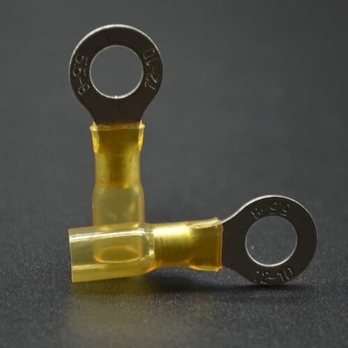 4 5 6²MM Ring wire connectors Nylon Insulated Heat Shrink Ring Terminal Electrical Wire Crimp Connectors Set, Yellow, Blue, Red