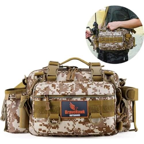Fishing Tackle Shoulder Bag Waist Pack 900D Military Nylon Oxford Water Resistant MOLLE Tactical Gear Storage Messenger Bag