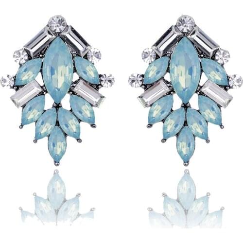 TODOX New Korean Personality Fashion Jewelry Earrings For Women Retro Geometric bohemia color Acrylic Crystal Female Elegant hot