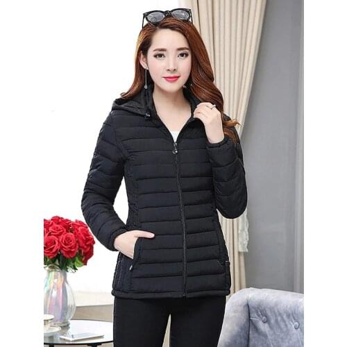 Thick Warm Hooded Parkas Women Jacket Winter Coat Cotton Padded Jacket Woman Winter Jacket Coat Female