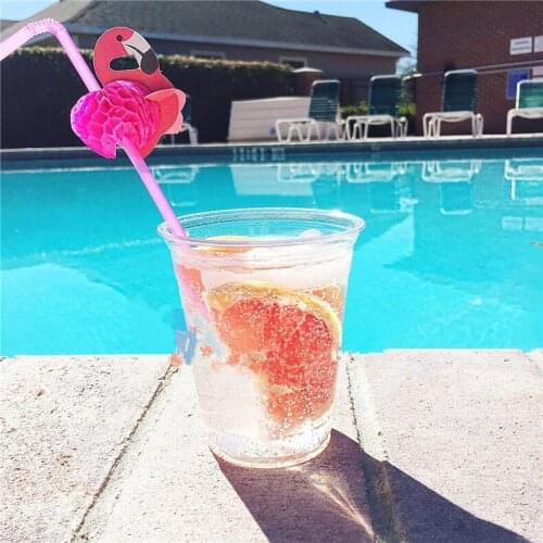 50pc Party Straws 3D Flamingo Straw Bendy Flexible Plastic Drinking Straw Adults Birthday/Wedding/Pool Party Decoration Supplies