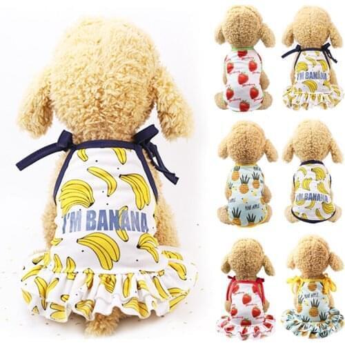 Lovers Spring And Summer Puppies Clothes Dress Vest Mesh Breathable Pet Cats Two Feet Clothes Cool Strawberry Cute T-Shirt
