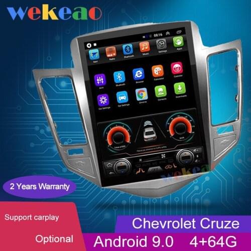 Wekeao Vertical Screen Tesla Style 10.4'' 1DIN Android 9.0 Car Dvd Player For Chevrolet Cruze Car Radio GPS Navigation 2009-2014