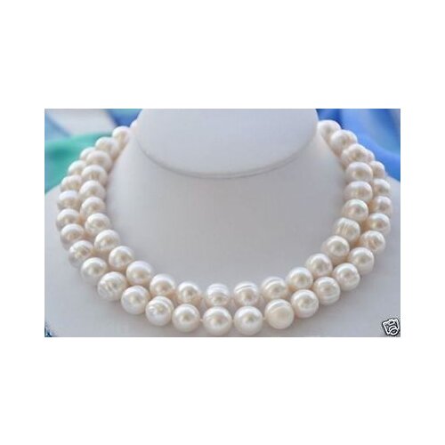 Wholesale 34" 9-10mm NATURE White Baroque South Sea Pearl Necklace Women Jewellery