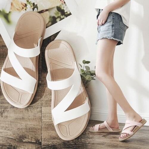 Vedui Slippers Womens Summer 2021 New Casual Beach Shoes Simple and Fashionable All-match Student Z-shaped Female Sandals