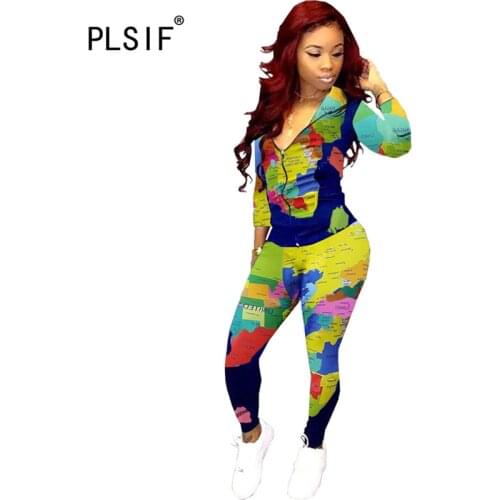 Women Full Sleeve Tracksuit Tie Dye Print 2 Pieces Sweatsuit Female Casual Slim Pant Set Track Suits