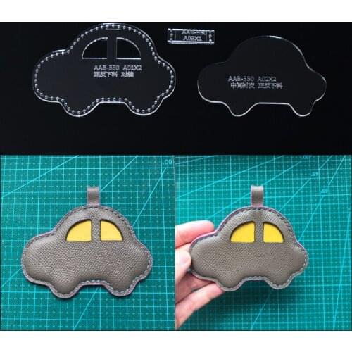 1set 10*7.5*1cm DIY Sewing Pattern leather craft Auto Keychain pendant sewing pattern Acrylic template