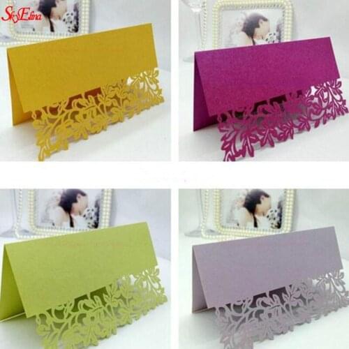 100Pcs Laser Cut Openwork Pattern Seat Card Vintage Table Number Name Card Place Cards Wedding Birthday Party Decoration 6ZSH216