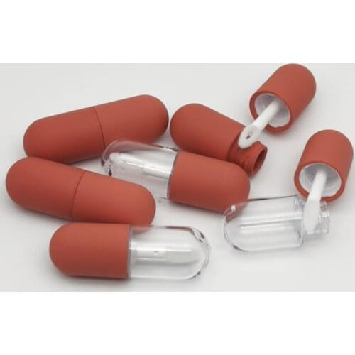 100pcs/lot 4.5ML Mini Cute Portable Capsule Lipstick Tube Lip Gloss Tubes with Wands DIY Cosmetic Containers Empty Bottles