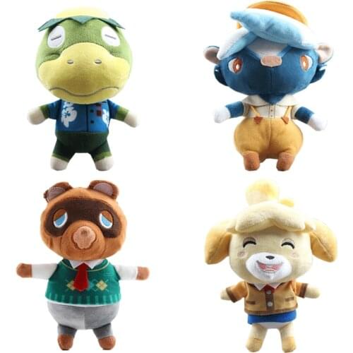 20-24 CM Anime Animal Crossing Tom Nook Brewster Porter K.K. Rover Shizue Isabelle Plush Toys Doll Peluche Kids Birthday Gift