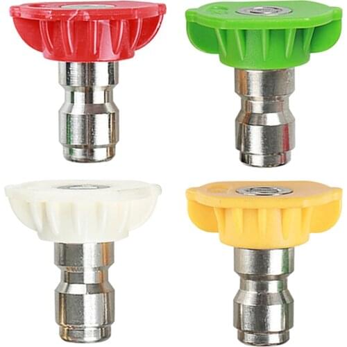 4pcs Pressure Washer Spray Nozzle Tips 1/4 inch Quick Connect 3600 PSI 2.5 GPM 0 15 25 40 Multiple Degrees Power Washer Tools