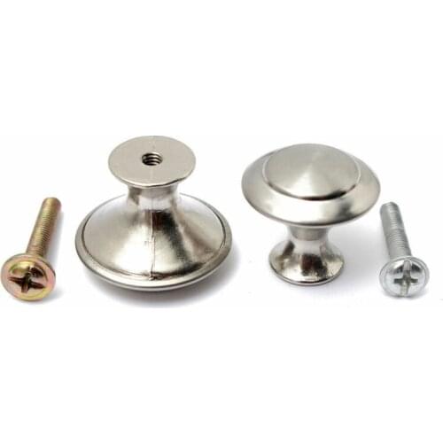 4pcs Round Cabinet Knobs Stainless Steel Drawer Knobs Kitchen Cupboard Pull Handles Furniture Hardware Accessory With screws