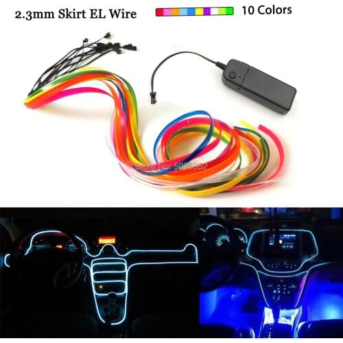 Car Decor 2.3mm Skirt EL Cable Light Glow Flexible Neon Led Light Lamp Led Strip With sewing Vehicle House Costume Decorative
