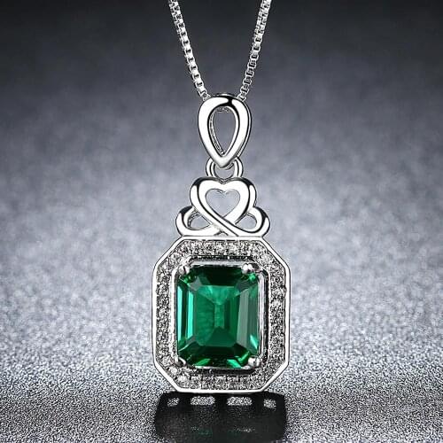 Beiver 2019 New Arrivals Fashion Green AAA+ Cubic Zirconia Wedding Necklace for Women Exquisite White Gold Color Jewelry