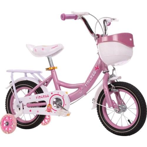 Free Shipping 12 14 16 Inch Wheel Kids Bike girls Bicycle with Training Wheel Pink Purple Child Bike with Rear Rack bicicleta
