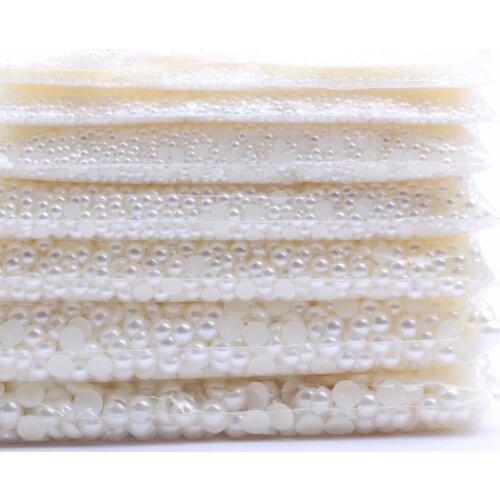 Big Bag 1.5-25mm White/Ivory Glue on Craft ABS Imitation Pearl Bead FlatBack Resin Loose Beads Headwear Shoes Bag Hats Decorate
