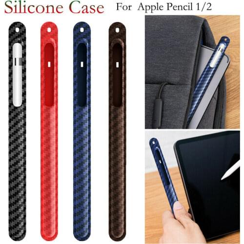 Carbon Fibre Pen Case For iPad For Apple Pencil 1/2 Cradle Keeper Holder Protector Protective Sleeve Touch Stylus Pen Cover