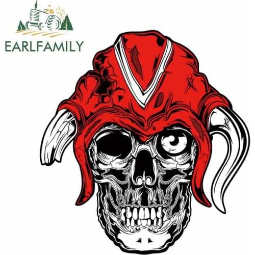 EARLFAMILY 13cm x 12.2cm For Skull Motorcycle Car Stickers Sunscreen Decal Car Styling Repair Occlusion Scratch Decoration