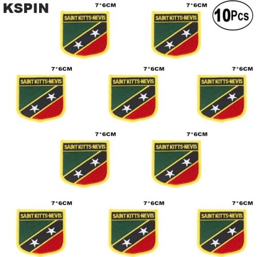 Saint Kitts Flag Embroidery Patches Iron on Saw on Transfer patches Sewing Applications for Clothes in Home&Garden