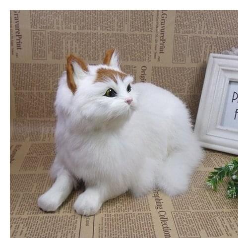 Simulation animal cat decoration TV lying cat living room soft furnishing home decoration plush toy cat