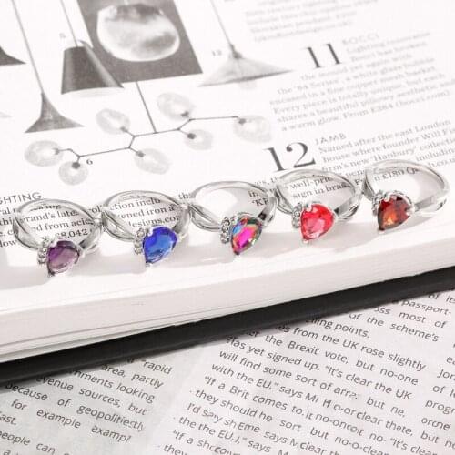 Simple Korean Fashion Pear Shaped Crystal Cross Rings for Women Water Drop Ring Temperament Engagement Party Jewelry Whole Sale