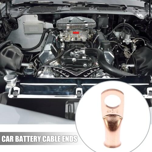 X Autohaux 10 15 25 pcs 4 AWG-3/8" Car Battery Cable Ends Tubular Ring Terminals Copper Tone