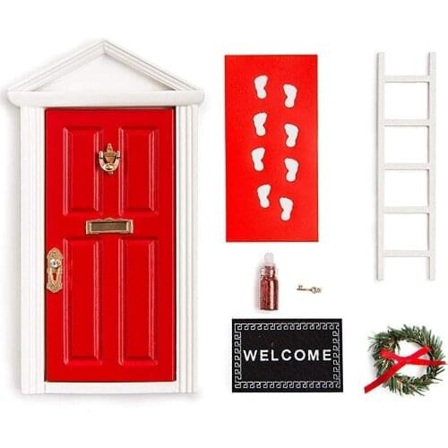 Red Miniature Magical Elf Fairy Door - Fairy Garden - Fairytale Door - Tooth Fairy Door