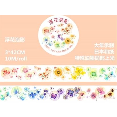 Crystal Flower Washi Tapes Bullet Journal Masking Tape Adhesive Tape DIY Scrapbooking Washi Stickers