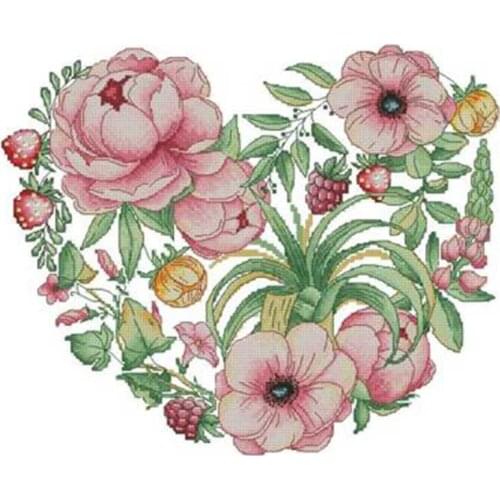 Summer flower heart patterns Counted Cross Stitch 11CT 14CT 18CT DIY Cross Stitch Kits Embroidery Needlework Sets home decor