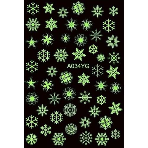 Nail Sticker Christmas Luminous Art Decorations Snow Elk Decals Festival Nail Styling Accessories Manicure Ornaments Autocollant