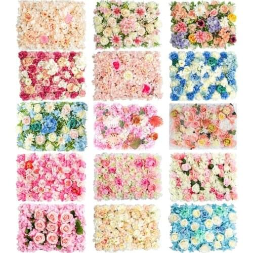 Charming Rose Artificial Flower 60x40cm DIY Party Decoration Flower Wall Board Romantic Wedding Background Decoration Board