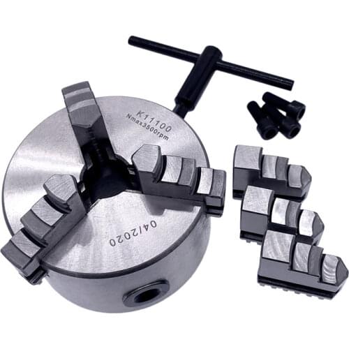 1Set K11-100 3 Jaws Manual Lathe Chuck With Turning Machine Tools Accessories K11-100 3-Jaw Lathe Chuck Self-Centering Metal New