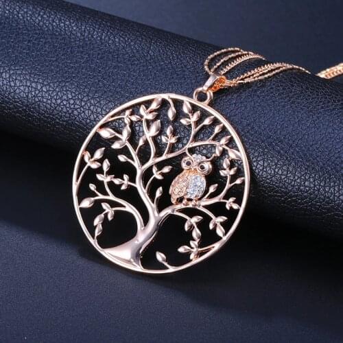 Necklaces Women Female Fashion Gift Animal Big Tree Of Life Pendant Layered Chain Long Necklace Retro Temperament Accessories