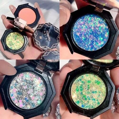 Shimmer Matte Eyeshadow Palette +Cream Face Blush Gel Glitter Metallic Eyeshadow Pallete Shine Diamond Pigmented Makeup Palette