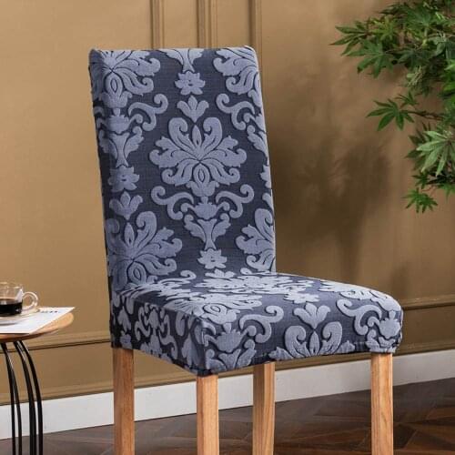 Papa&Mima 3D Nordic Grey Embossed Print Spandex/Polyester Dinner Chair Cover Slipcovers Stretch Restaurant Seat Case