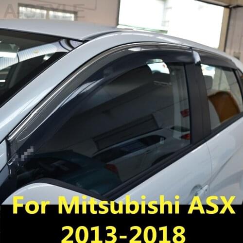 For Mitsubishi ASX 2013-2018 Plastic Car Window Sun Vent Visor Rain Guards Sun/ rain Shield Exterior decoration Accessories