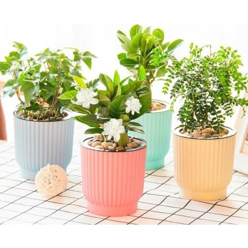 Plastic Self-watering Flower Pot Indoor Green Plant Pot Desktop Garden Pots Automatic Water Absorption Flower Planter