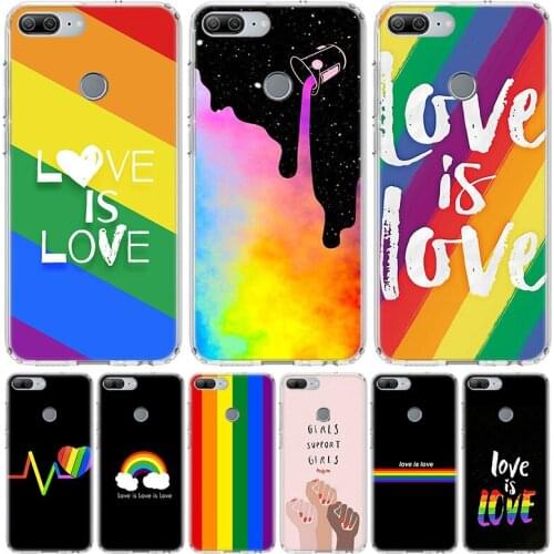 Love Is Love LGBT Rainbow Phone Case for Huawei Honor 10 9 Lite Y9 Y5 Y6 Y7 2019 8X 8A 8S 7A 7X 10i 20i Pro V30 Art Coque Capa