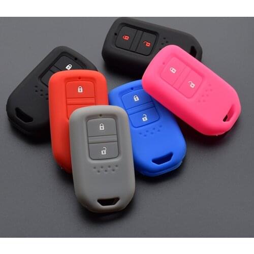 Silicone car key Cover Case protect set 2 buttons For Honda Vezel city civic Jazz BRV BR-V HRV Fit Freed Smart keyless remote