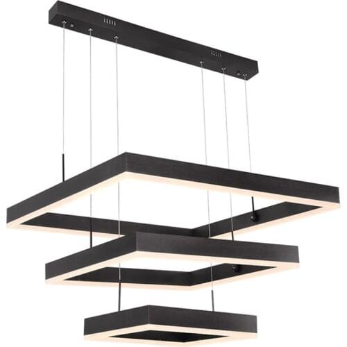 Modern Chandelier Minimalist Geometric Square Aluminum Lamp Nordic Bar Dining Living Room Decor Kitchen Hanging Lighting Fixture