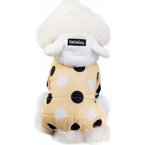 Pet Dog Warm Coat Winter Plush Four-legged Cotton Parkas Dogs Jumpsuit Pets Down Jacket Big Dot Chihuahua Hoodies Waterproof